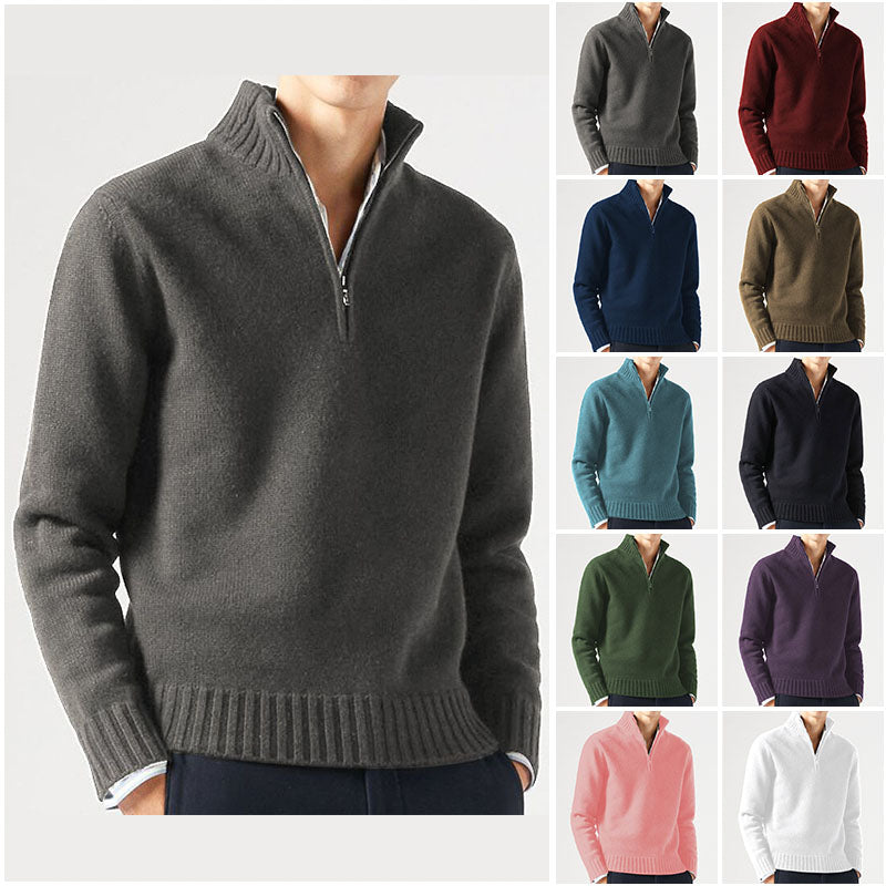 Men's High Quality Cashmere Knitted Lapel Cardigan