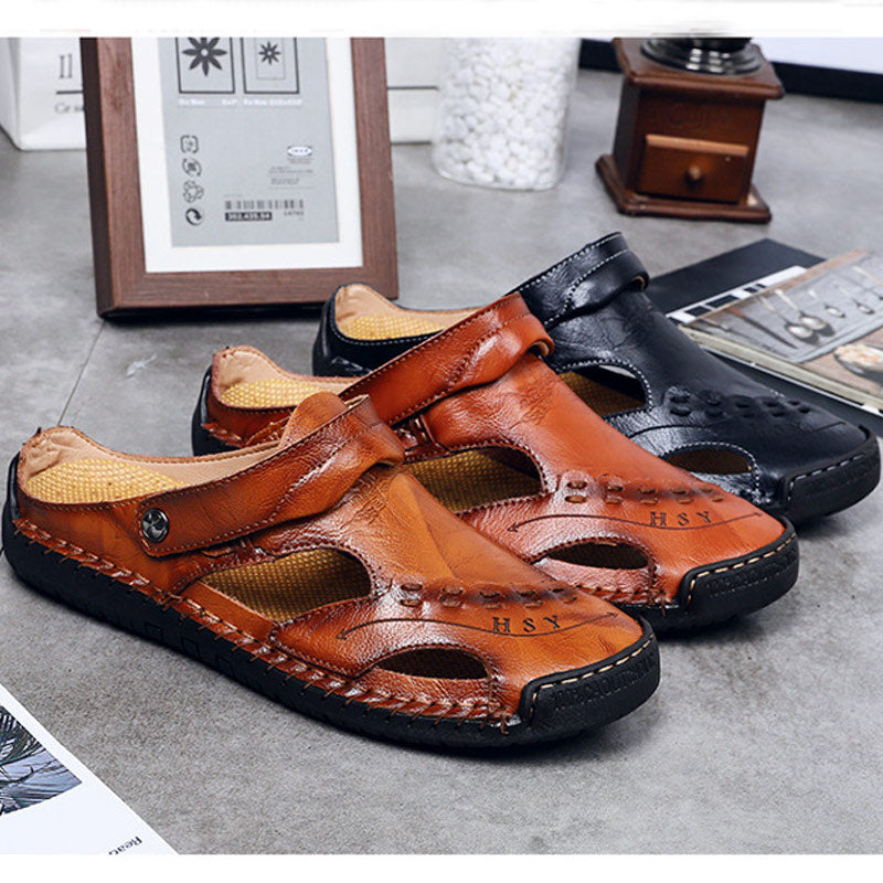 🔥HOT SALE🎁 Men's Casual Breathable Handmade Leather Sand